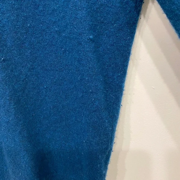 Naadam Peacock Blue Crew Neck Cashmere Sweater Large - Picture 3 of 5